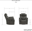 3 Piece Recliner Living Room Set In Brownish Gray Microfiber