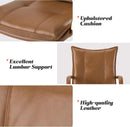 Adjustable Faux Leather Desk Chair With Golden Legs Camel