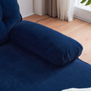 Modern Velvet L Shaped Sectional Sofa for Living Room and Bedroom, Blue, 82.6 Inch