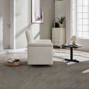 Swivel Accent Chair Modern Barrel Armchair with Wood Base for Bedroom Reading Waiting Living Room