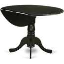 Black Round Dining Table Set 3 Piece Wood Dining Chairs
