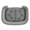 Elevated Dog Bed Frame for Small Dog, Corduroy Pet Couch Bed with Rubber Wood Legs and Supportive Foam, Gray, Easy Assembly