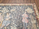 Vintage European Tapestry 5.4 x 7.11, Antique Style European Wall Hanging, Aubusson Weave Handmade Tapestry, Courtship Dating Scene, Animals