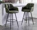 Modern Bar Stools Set of Two with Backrest Arms