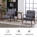 Mid-Century Modern Accent Chair, Arm Chair Living Room Chairs with Pillow Upholstered Reading Chair with Solid Wood Frame &  Living Room Bedroom Balcony (Antique Dark Grey)