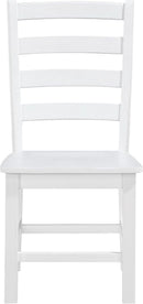 White Farmhouse Dining Chairs Set of 2 With Footrest