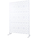 Outdoor & Indoor Privacy Screen Metal Privacy Screen 76' H×48' W, Freestanding Decorative Privacy Screen for Deck Balcony Patio, Privacy Fence Panels for Outside Lawn Garden PS118 WHITE