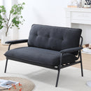 Modern Black Metal Frame Sofa with Sponge Filling for Compact Spaces and Versatile Use