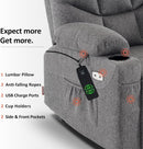 Power Lift Recliner Chair Dark Gray With Extended Footrest