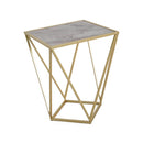 CREATIVE SIMPLE GLASS SIDE TABLE,GOLD+WHITE COLOR