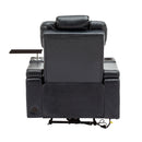Modern PU Leather Power Recliner with Cooling Cup Holder, Bluetooth Speaker, LED Lights, and Tray Table in Black