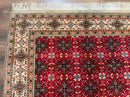 Turkish Sivas Rug 4x6, Red and Cream, Allover Design, Handmade Vintage