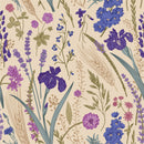 Modish Beige Wallpaper with Flowers Chic
