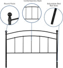 Contemporary Black Metal Queen Size Headboard with Support