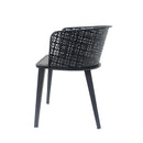 Milan Outdoor Dining Chair Set of 2 Black Iron Elegant Design 22.25' x 21.50' x 28.25'