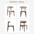 Beige Upholstered Contemporary Wood Dining Chair Set