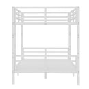 Metal Full XL over Full XL Bunk Bed for Teens and Adults,Space-Saving/Noise Reduced/No Box Spring Needed, White