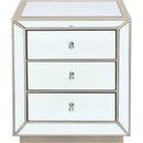 W 22"X D 16 ' X 26.8" Flash silver mirror three drawer cabinet