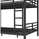 Metal Full XL over Full XL Bunk Bed for Teens and Adults,Space-Saving/Noise Reduced/No Box Spring Needed, Black