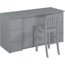 Twin Size Murphy Bed with Drawers, Cabinets and USB Ports,Gray
