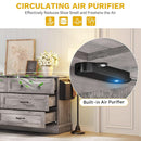Grey Farmhouse 6 Drawer Dresser 59 Inch Wide With Air Purifier