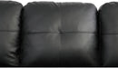Faux Leather L Shaped Sectional Sofa Black 103 Inch Wide With Ottoman