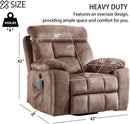 Large Power Recliner With Massage And USB Charging