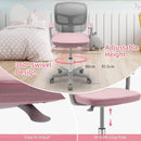 Kids Desk Chair Pink Height Adjustable Lumbar Support
