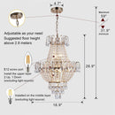 Gold Crystal Chandeliers,Large Contemporary Luxury Ceiling Lighting for Living Room Dining Room Bedroom Hallway