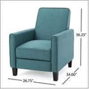 Dark Teal Fabric Recliner Club Chair 26.75W 36.25H