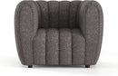 Charcoal Gray Vertical Channel Tufted 3 Piece Sofa Set