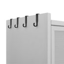 73'' Tall Kitchen Pantry Cabinet , 6 Level Flip Door with Pegboard Metal Pantry Storage Cabinet, Anti-Tip Design Hutch for Kitchen, Dining Room, Living Room (White)