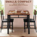 Space Saving Dining Table Set For Two Rustic Brown Finish