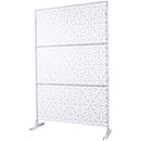 Outdoor & Indoor Privacy Screen Metal Privacy Screen 76' H×48' W, Freestanding Decorative Privacy Screen for Deck Balcony Patio, Privacy Fence Panels for Outside Lawn Garden PS115 WHITE