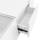 U-Can Led Coffee Table, Modern Center Table with High-Gloss Finish and Glass Tabletop, Coffee Table with Open Storage Compartment and 2 Hidden Drawers  for Living Room
