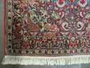 Persian Sarouk Rug 4.6 x 5, Red, Semi Antique, Floral