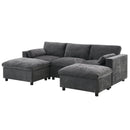 [VIDEO]86.5'' Chenille Modular Sectional Sofa with Storage Pockets, 5 Seat U Shaped Couch Set with Pillows,Free Combination,Modern Cloud Sofa with 2 Movable Ottoman for Living Room,Apartment,3 Colors