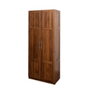 High wardrobe and kitchen cabinet with 2 doors and 3 partitions to separate 4 storage spaces