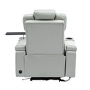 Modern PU Leather Power Recliner with Cooling Cup Holder, Bluetooth Speaker, LED Lights, USB Ports, Tray Table, Arm Storage, Grey