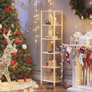 Six Tier Tall White Bookshelf For Small Spaces Living Room