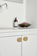 Round Brushed Bronze "Plato" Flat Cabinet Knob