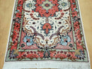 Small Vintage Persian Tabriz Wool and Silk Rug 2.5 x 4 ft, Very Finely Hand Knotted, Medallion, Ivory Salmon Light Blue, Top Quality, Pair A