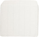 Cream Soft Boucle Upholstered Ottoman Footrest 18 Inches