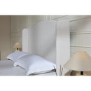 Hannah Upholstered Wingback Bed Size Queen / Tall 54' Headboard Upholstered Queen Bed / Premium Textured Canvas Chenille Look Ivory / Minimalist Designs / No Box Spring Needed / Easy Assembly / Queen