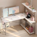 51 Inch L Shaped Gaming Desk With LED Lights And Outlets