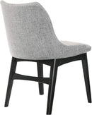 Gray Fabric Wood Dining Chairs Set Of 2 19-Inch Seat Height