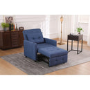 Sleeper Chair 3-in-1 Convertible Chair Bed Pull Out Sleeper Chair Beds Adjustable Single Armchair Sofa Bed with USB Ports, Side Pocket, Linen Navy