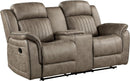 Sandy Brown Microfiber 3 Piece Reclining Living Room Set