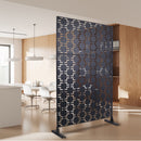 Outdoor & Indoor Freestanding Decorative Privacy Screen, Metal Privacy Fence Panels, Black, 76' H x 48' W