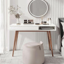 White Writing Desk With Drawers Mid Century Modern